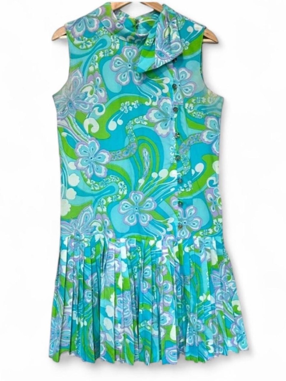 Vintage 60s Mod Pucci Style Floral Handmade Dress